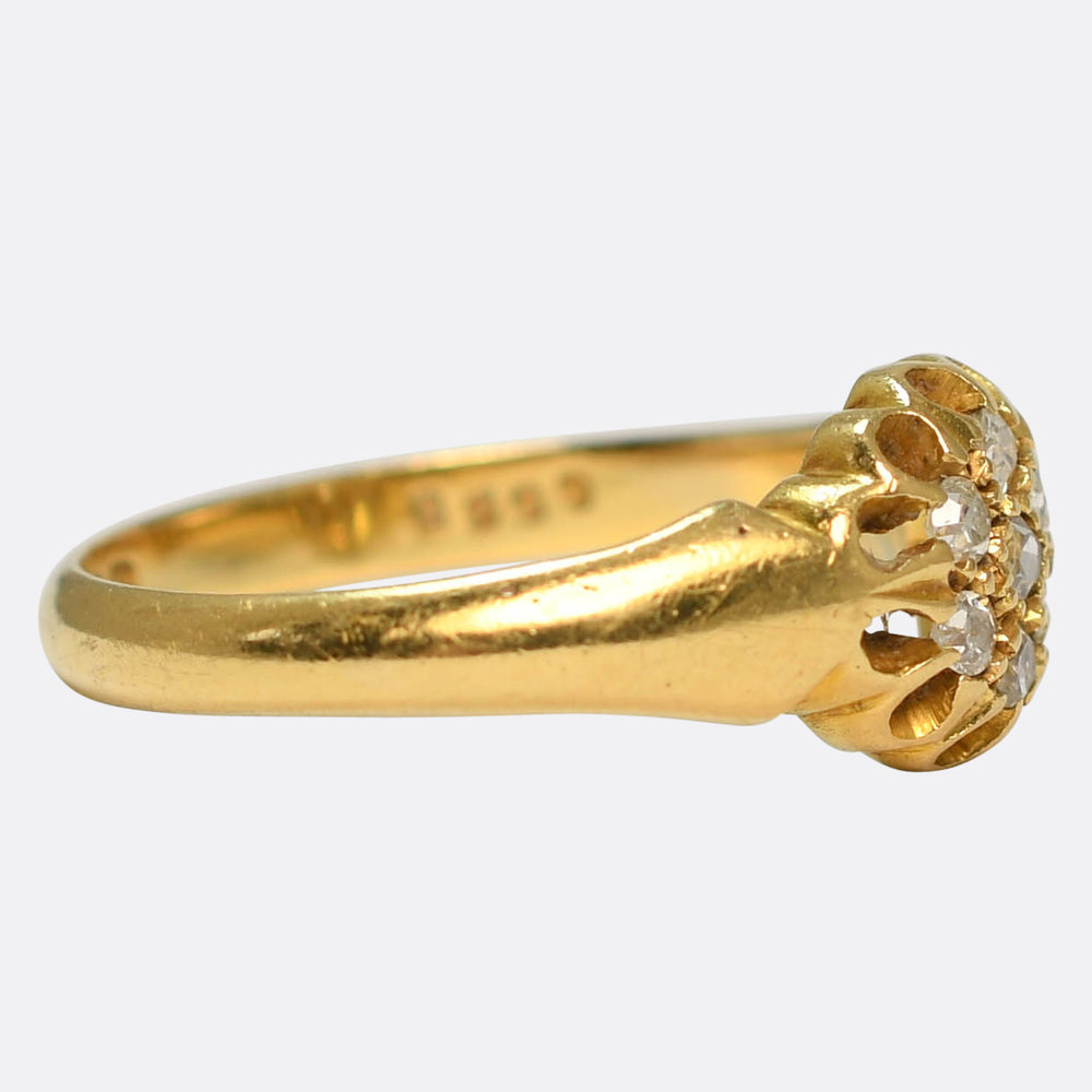 Antique Diamond Scalloped Cluster Ring