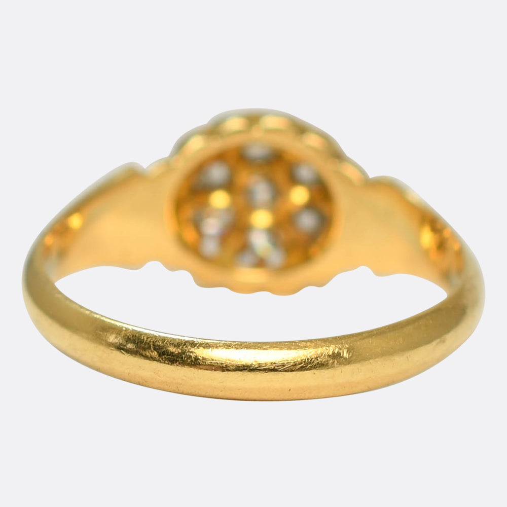 Antique Diamond Scalloped Cluster Ring