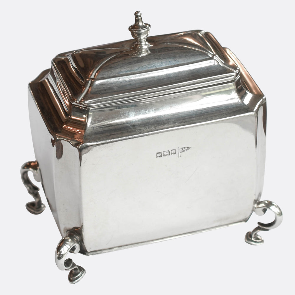 Antique English Silver Tea Caddy