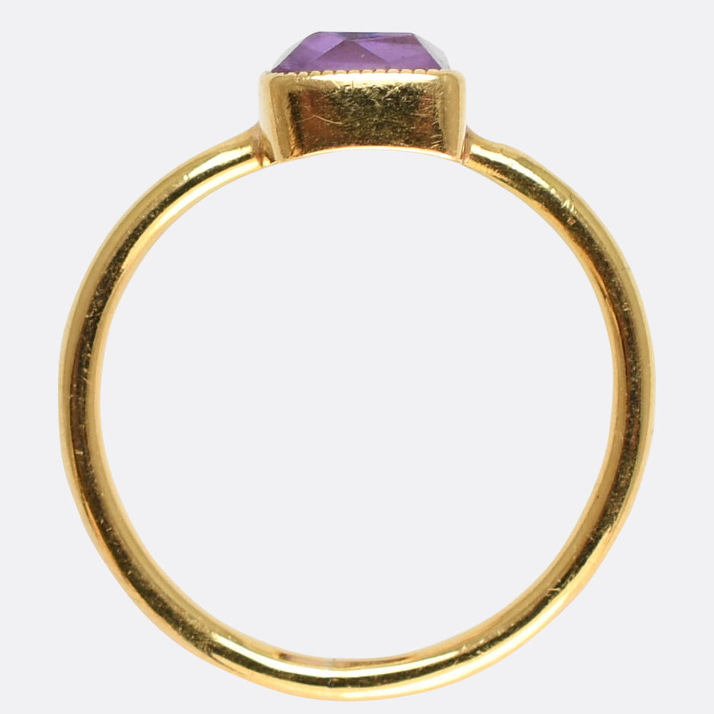 Antique French 1.8ct Amethyst Solitaire Ring