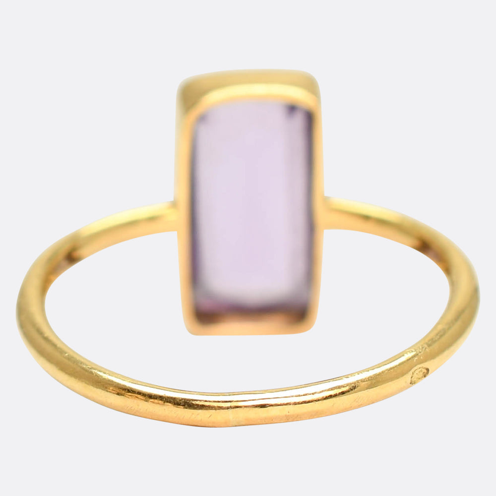 Antique French 1.8ct Amethyst Solitaire Ring