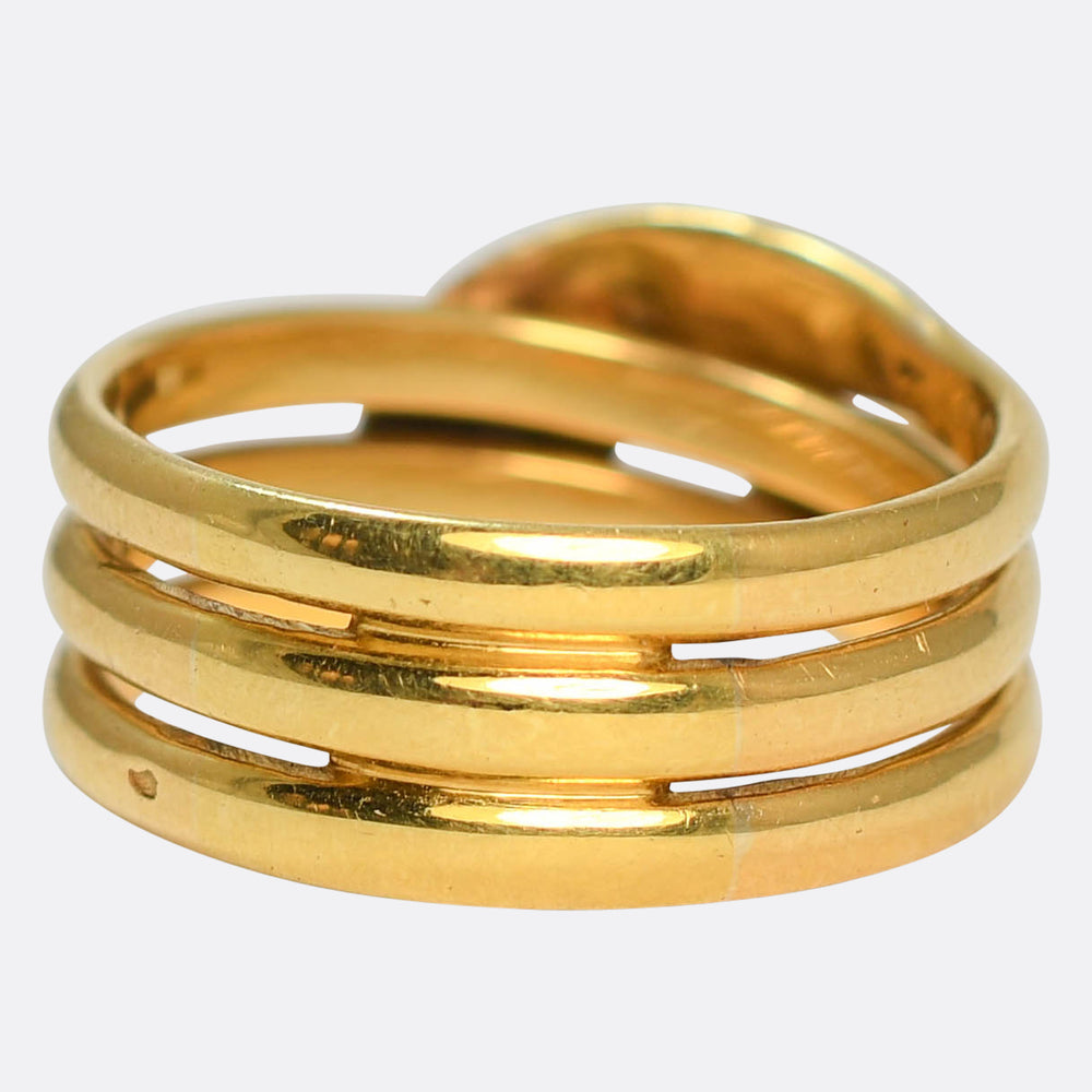 Antique French Diamond Coiled Snake Ring