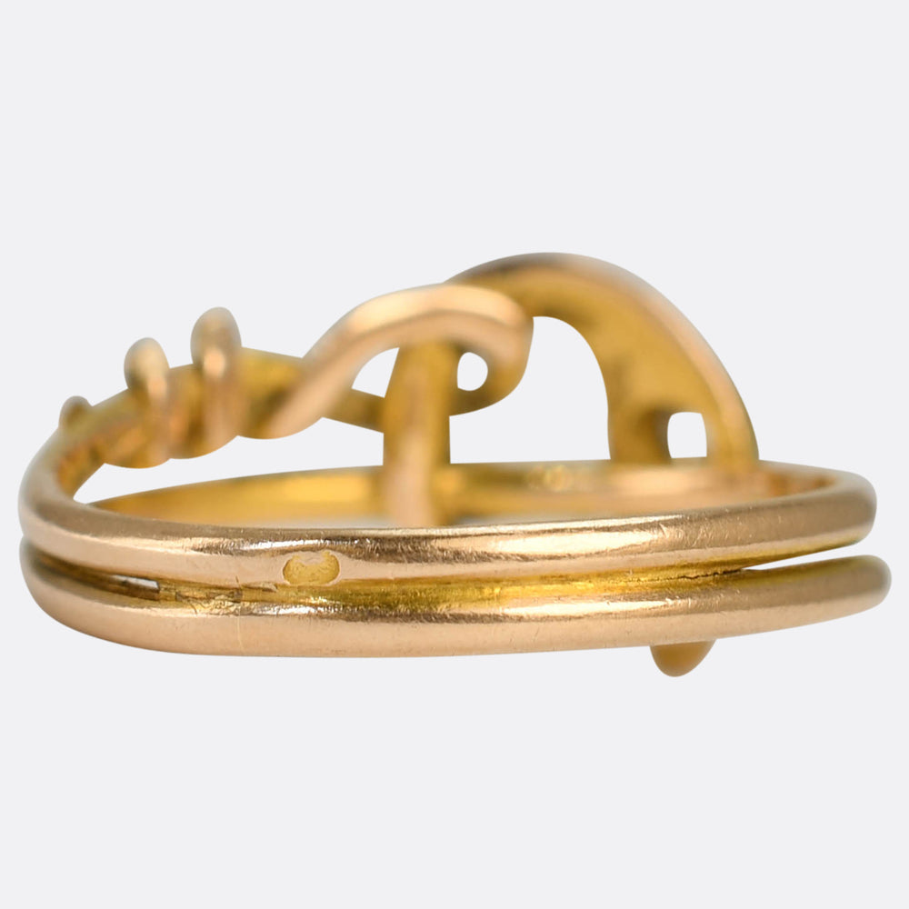 Antique French Diamond & Ruby Snake Ring