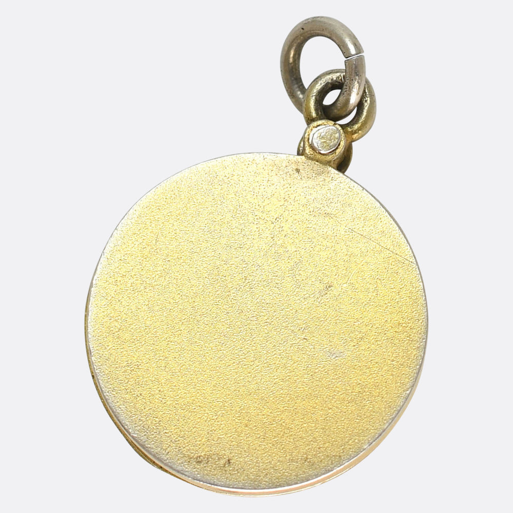 Antique French Les Trois Roses Enamel Slide Locket Charm