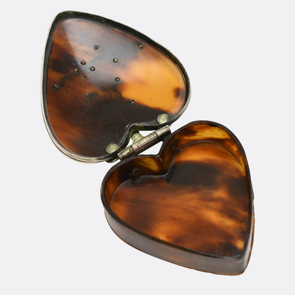 Antique French Moi Toujours Shell Heart Box