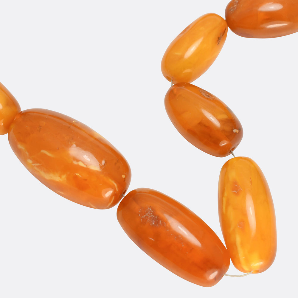 Antique Natural Amber Bead Necklace