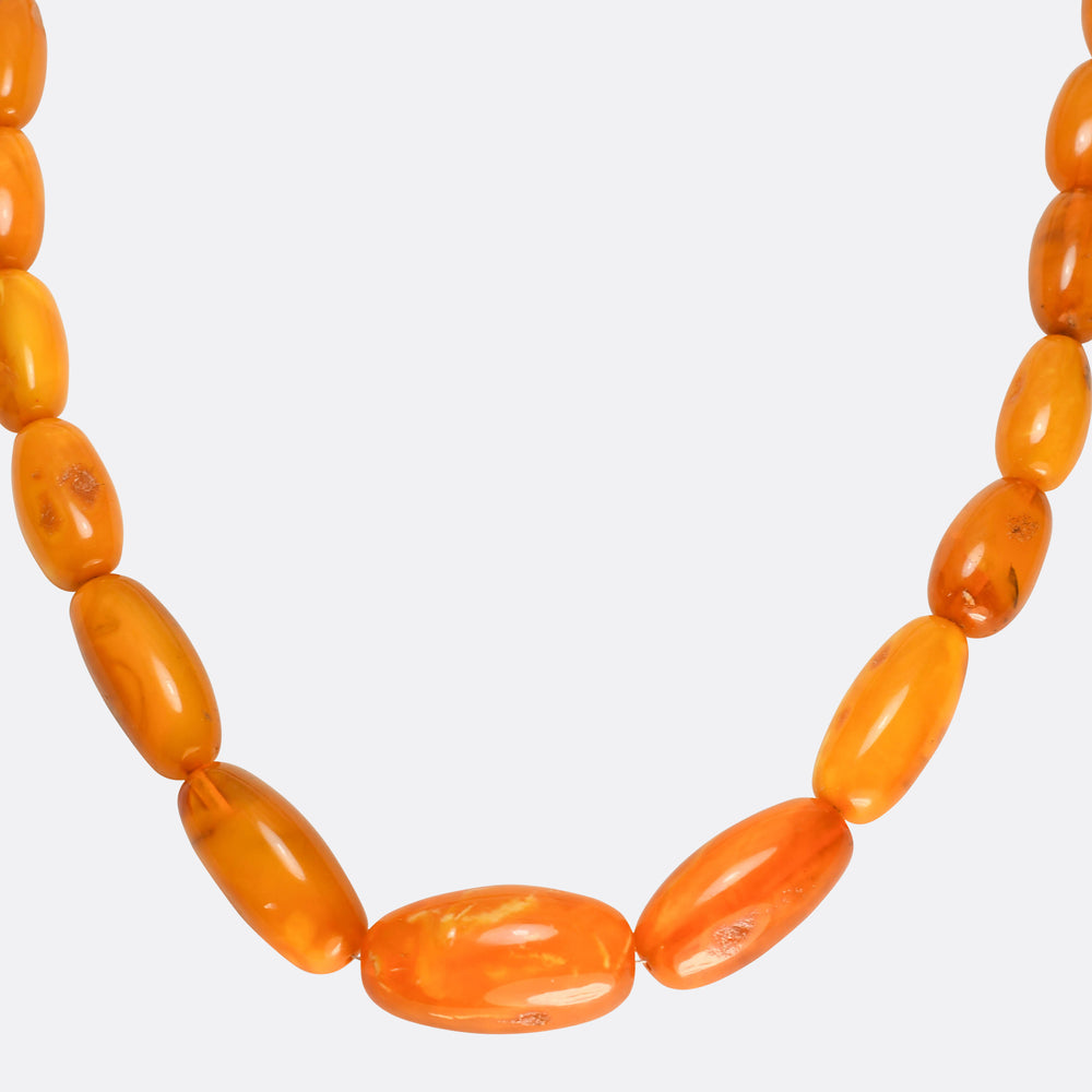 Antique Natural Amber Bead Necklace