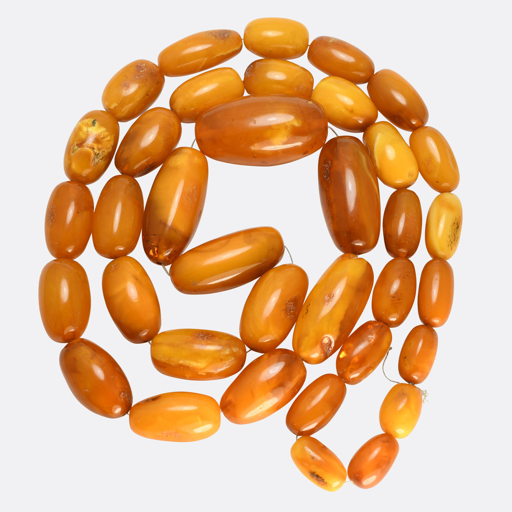 Antique Natural Amber Bead Necklace
