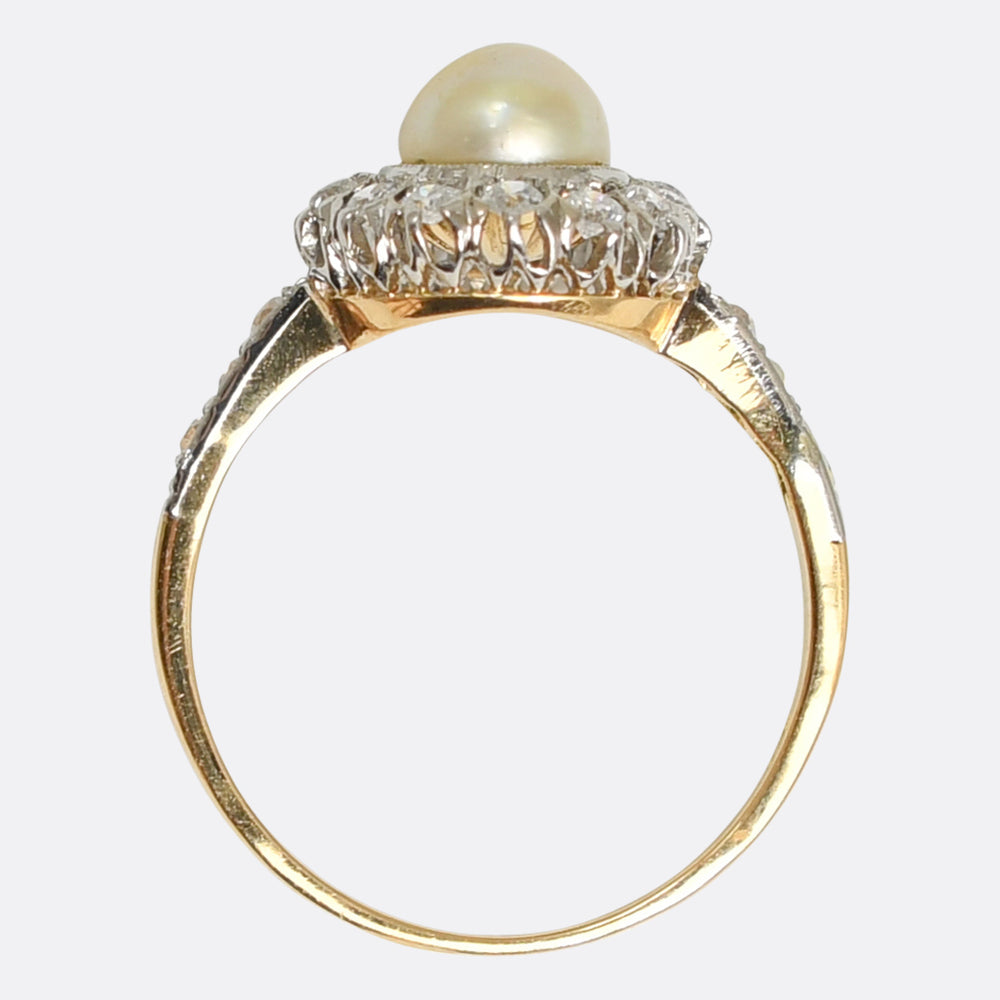 Antique Pearl & Diamond Cluster Ring