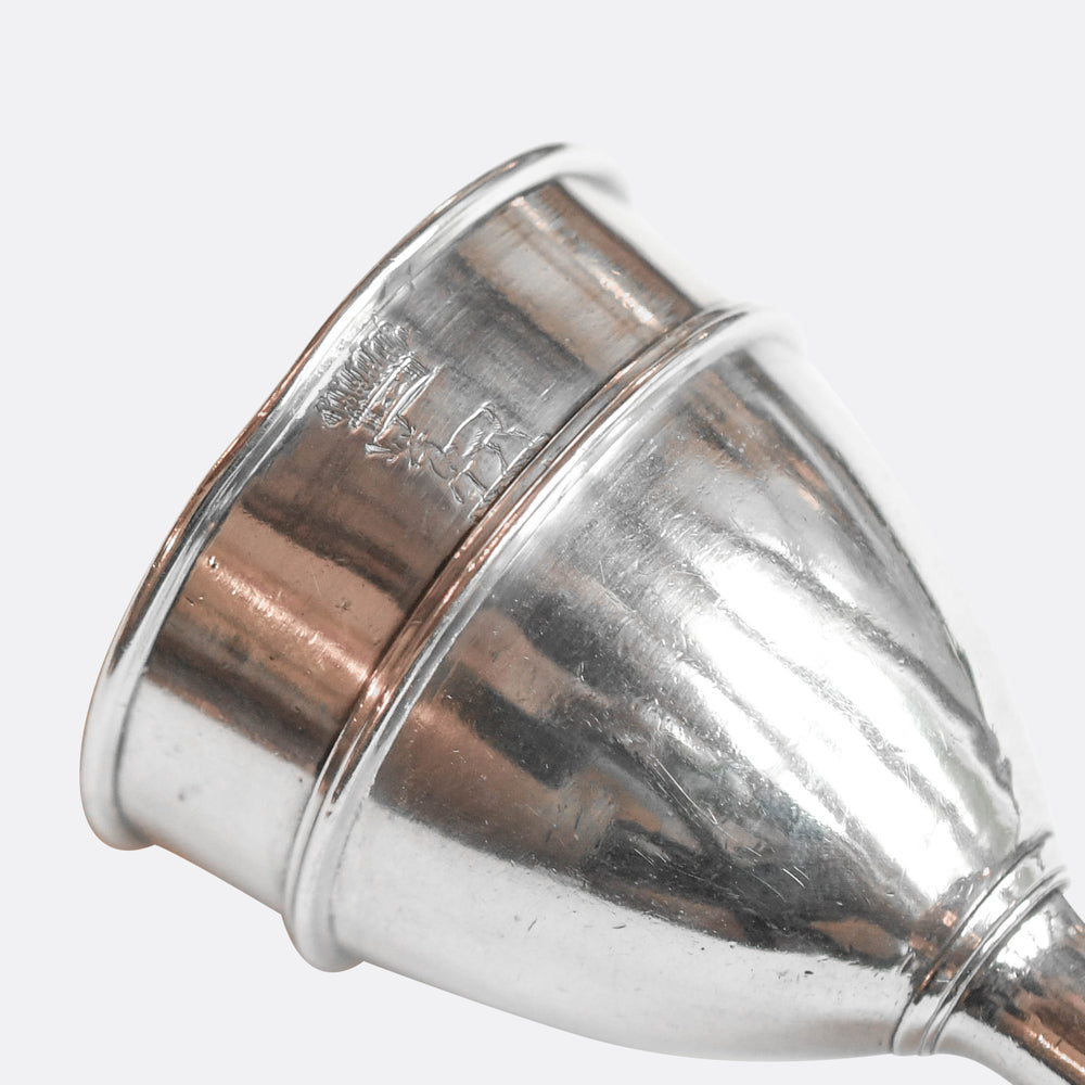 Antique Silver Egg Cruet with Cartier Spoons