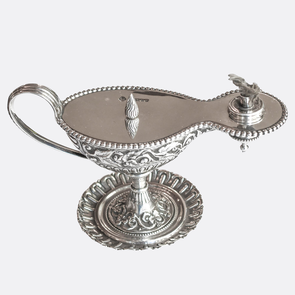Antique Sterling Silver Table Lighter Lamp