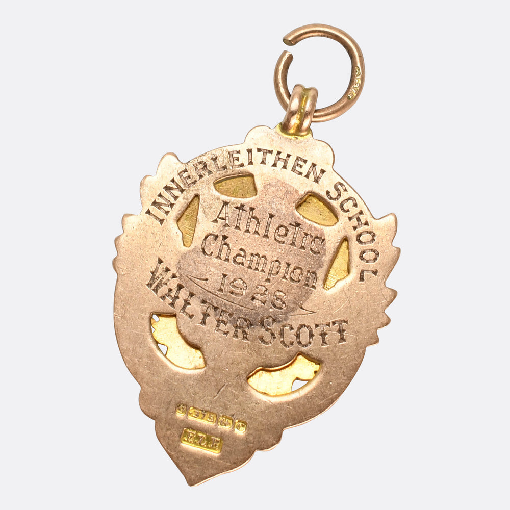 Antique Watch and Pray Athletics Medal Pendant