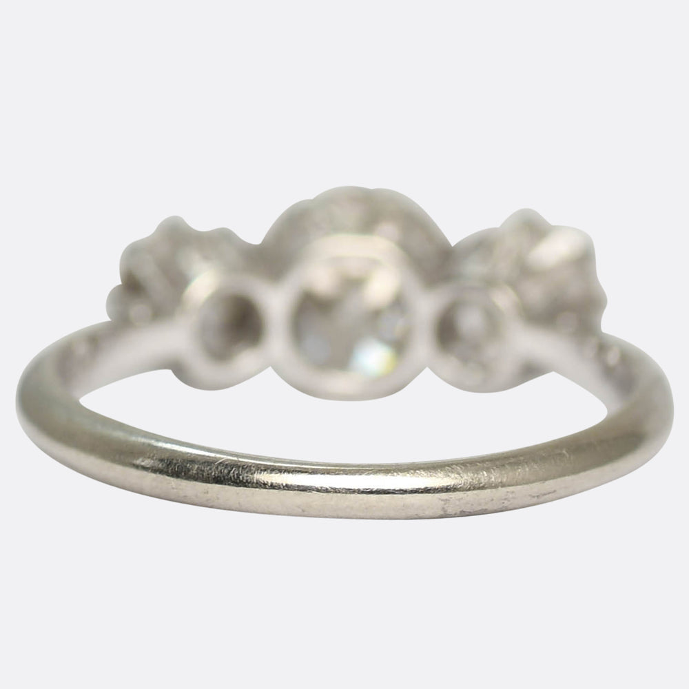 Art Deco 1.56ct Diamond Trilogy Ring