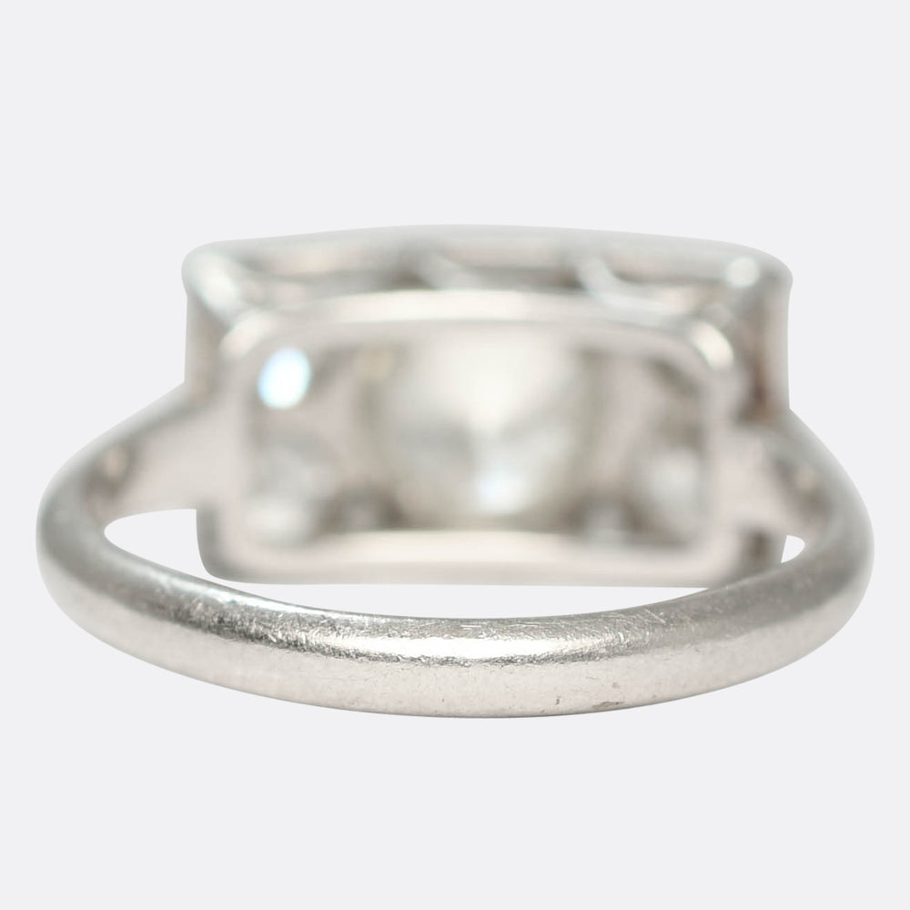 Art Deco 1.58ct Diamond 5-Stone Panel Ring