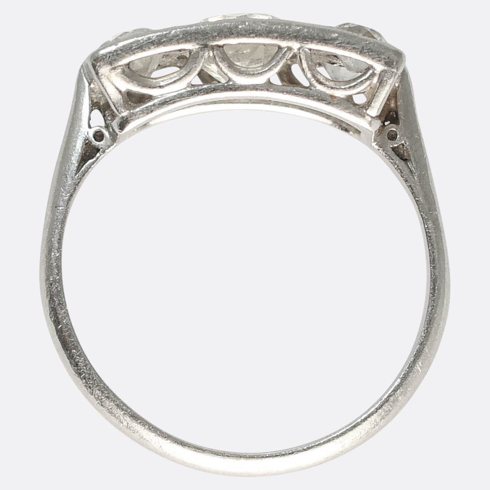 Art Deco 1.58ct Diamond 5-Stone Panel Ring