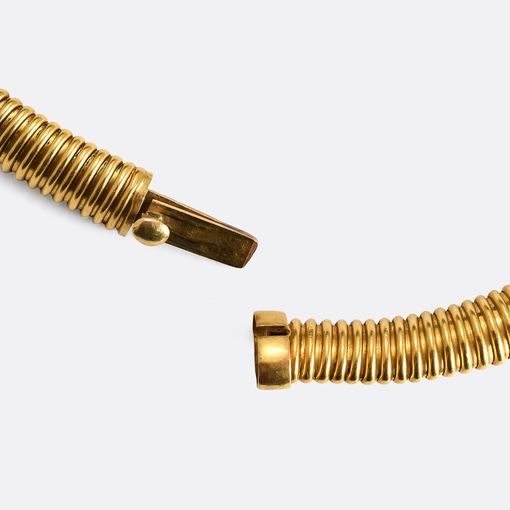 Art Deco 14k Gold Tubogas Necklace