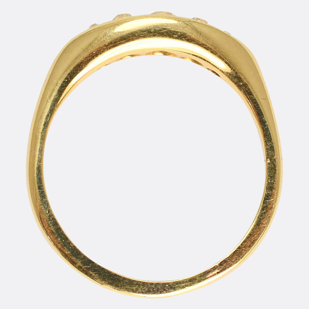 Art Deco 5-Stone Diamond Boat Ring