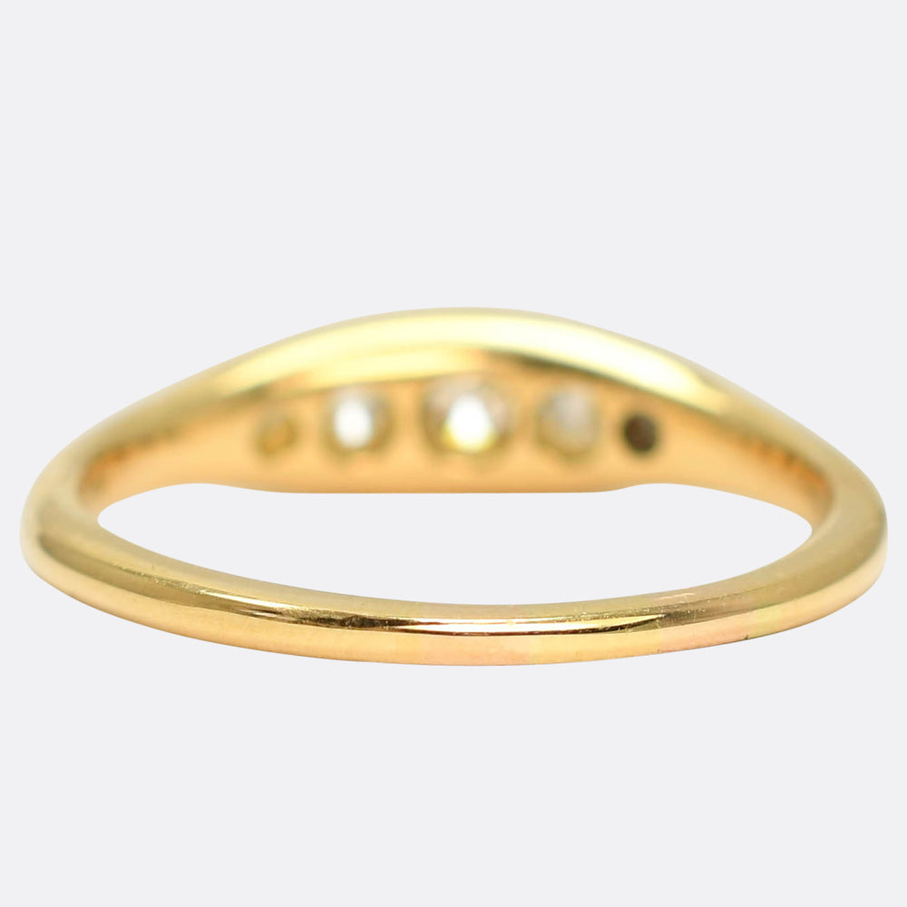 Art Deco 5-Stone Diamond Boat Ring