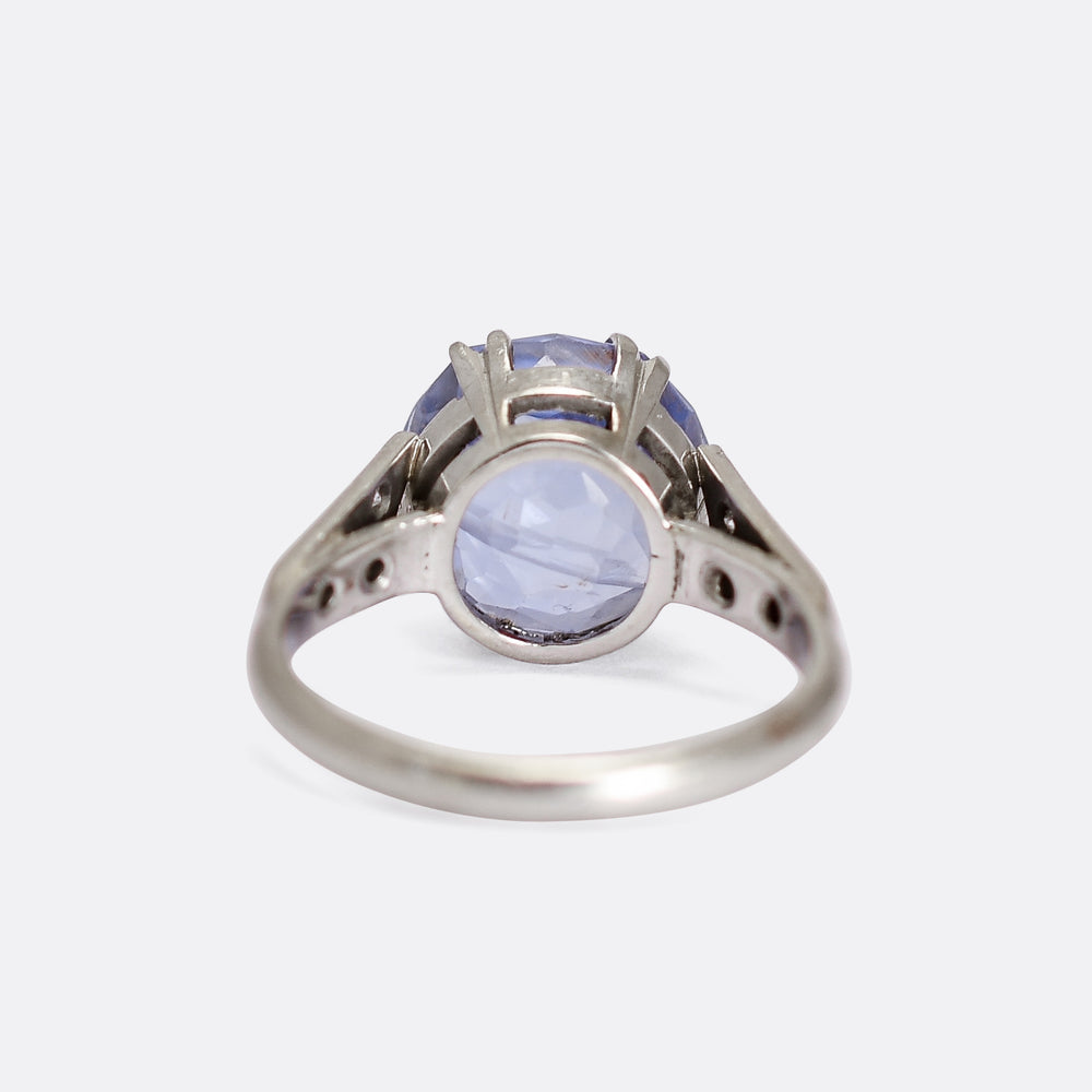 Art Deco Ceylon Sapphire & Diamond Ring