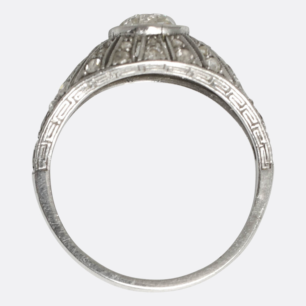 Art Deco Diamond Bombé Cluster Ring