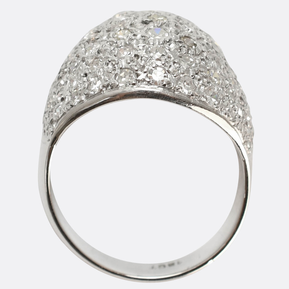 Art Deco Diamond Bombé Ring