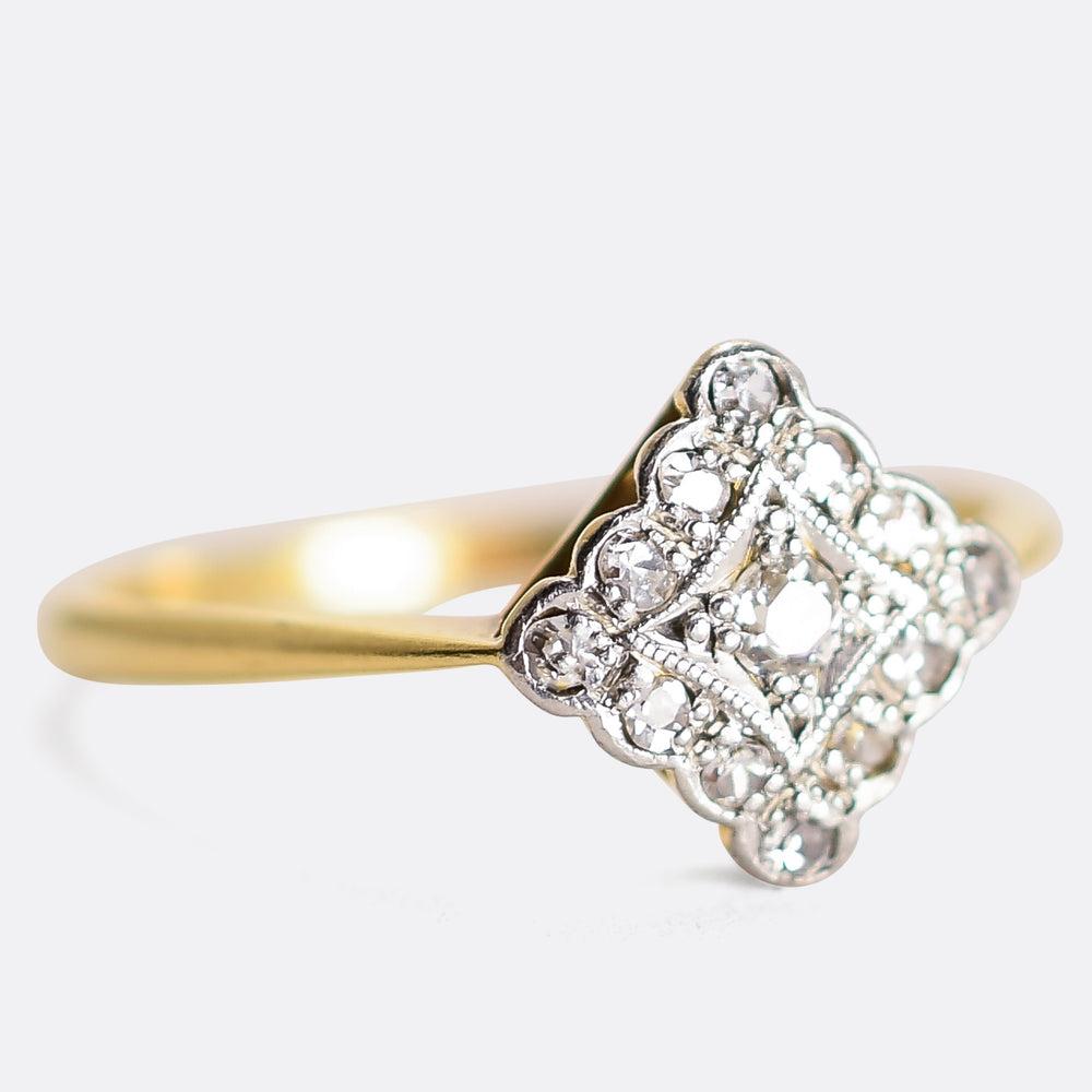 Art Deco Diamond Cluster Ring