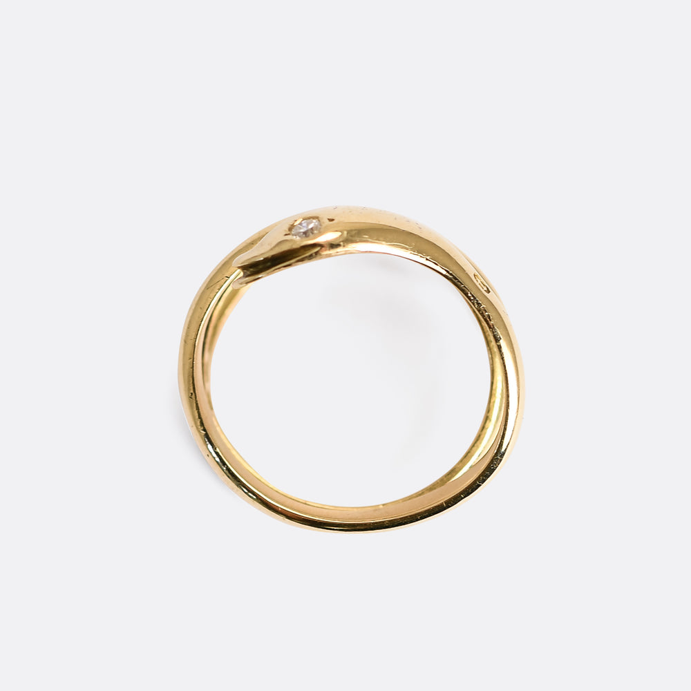 Art Deco Diamond Coiled Snake Ring