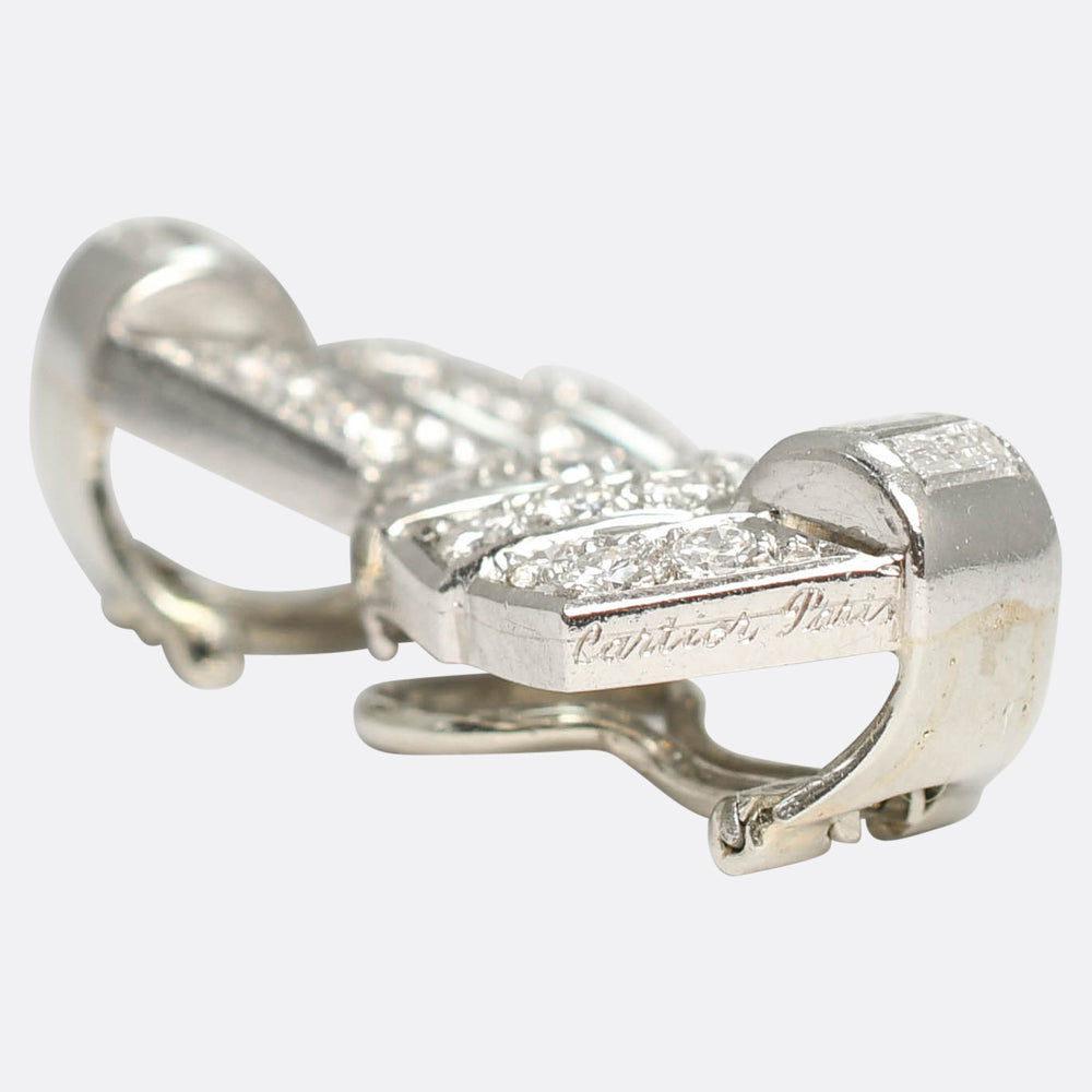 Art Deco Diamond Earrings by Cartier Paris