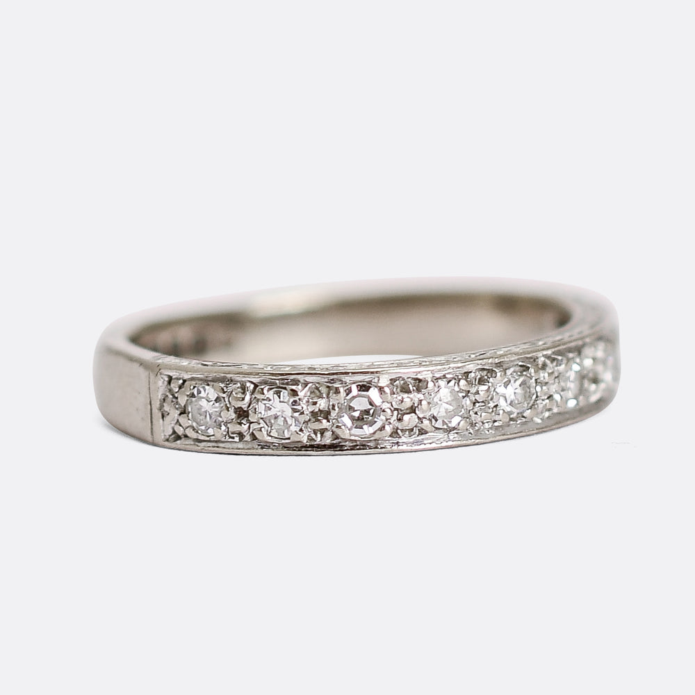 Art Deco Diamond Half Eternity Ring