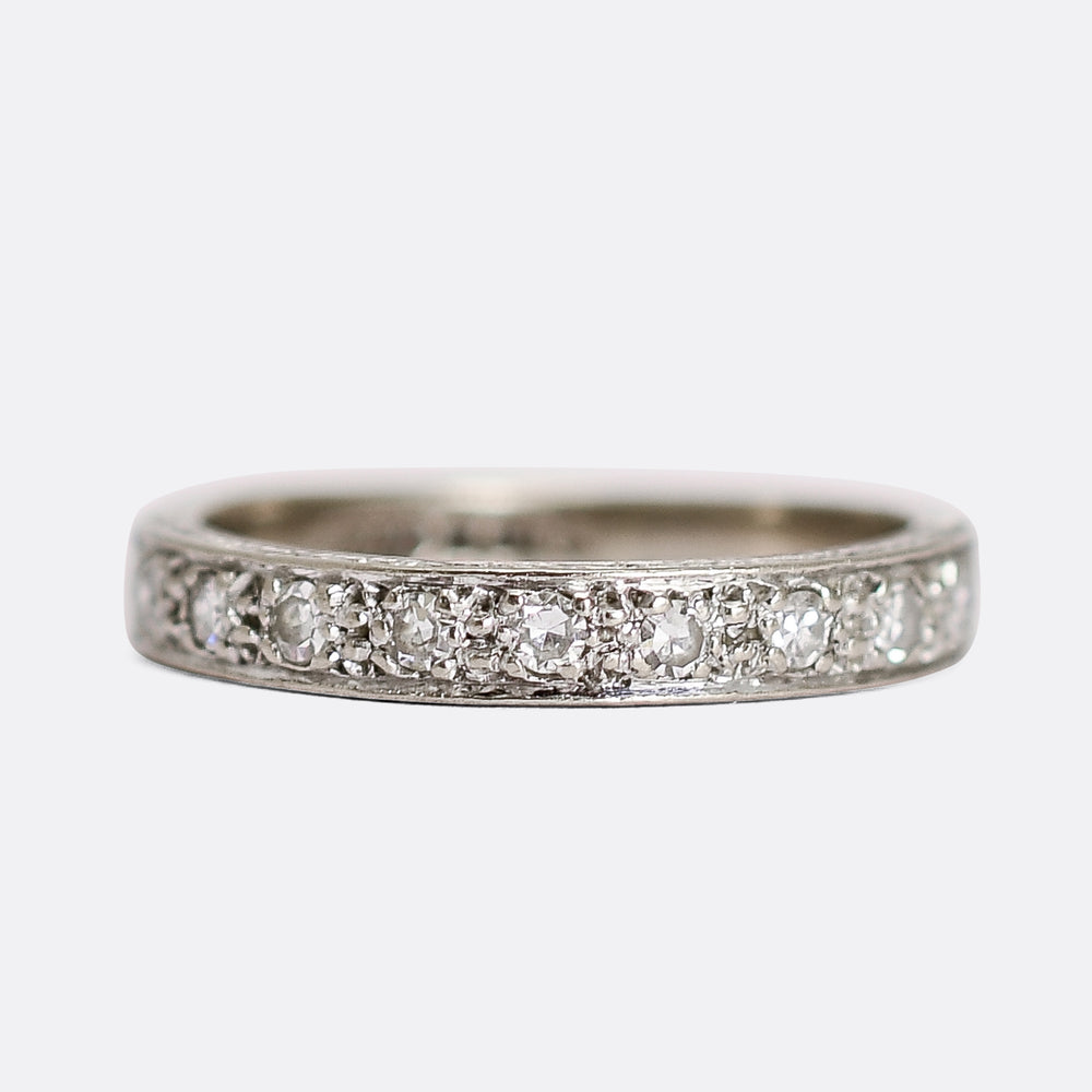 Art Deco Diamond Half Eternity Ring