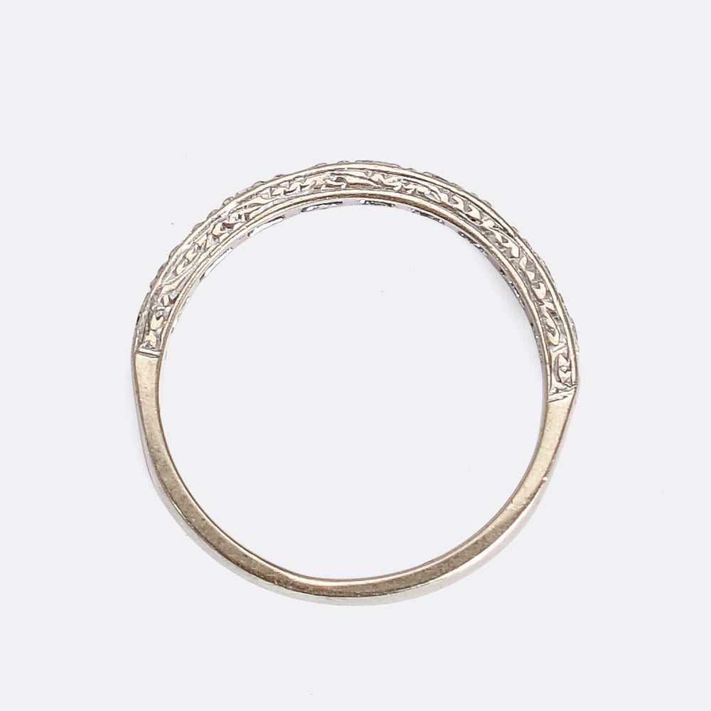 Art Deco Diamond Half Eternity Ring