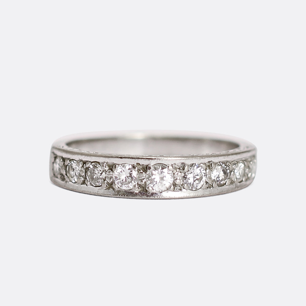 Art Deco Diamond Half Eternity Ring