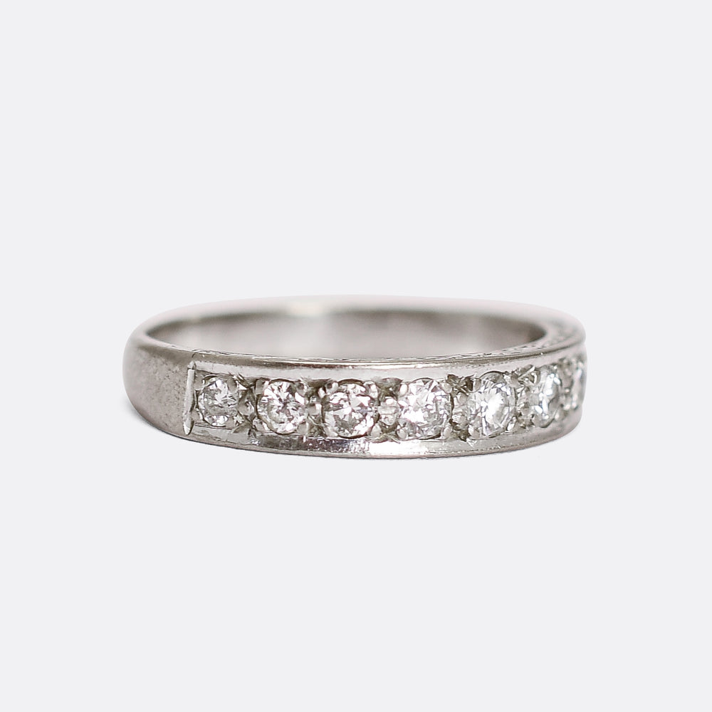 Art Deco Diamond Half Eternity Ring