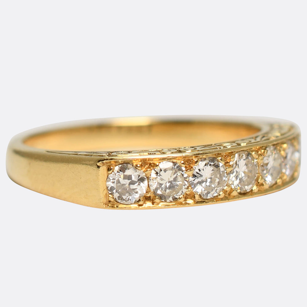 Art Deco Diamond Half Eternity Ring