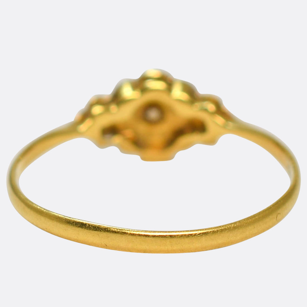 Art Deco Diamond Millegrain Cluster Ring