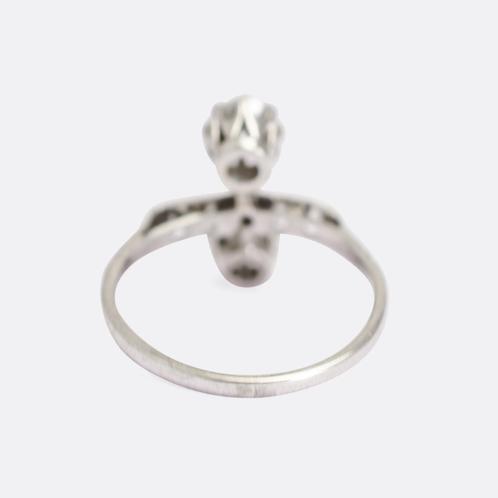 Art Deco Diamond North-South Engagement Ring