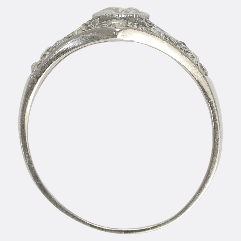 Art Deco Diamond Openwork Cluster Ring