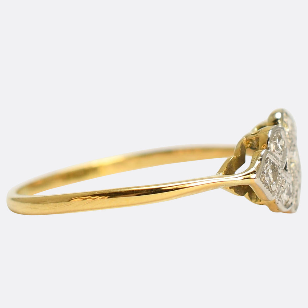 Art Deco Diamond Openwork Cluster Ring