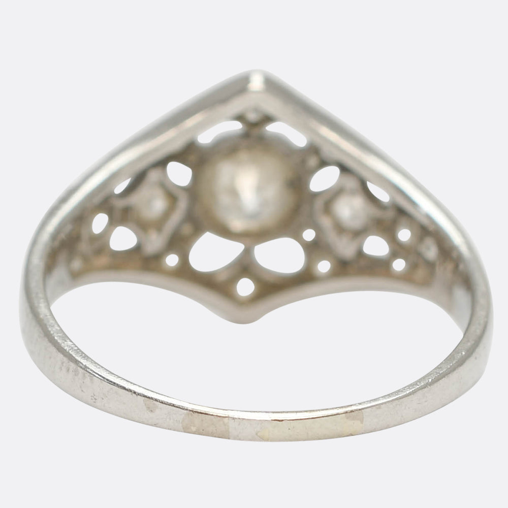 Art Deco Diamond Openwork Cluster Ring