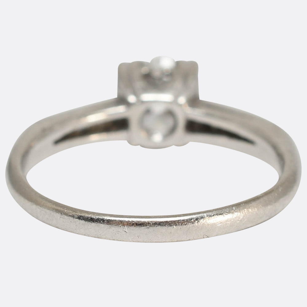 Art Deco Diamond Platinum Solitaire Engagement Ring