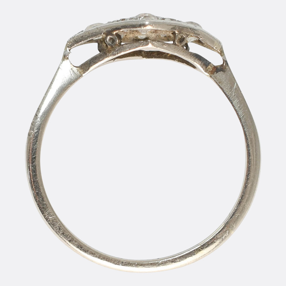 Art Deco Diamond Rhombus Cluster Ring