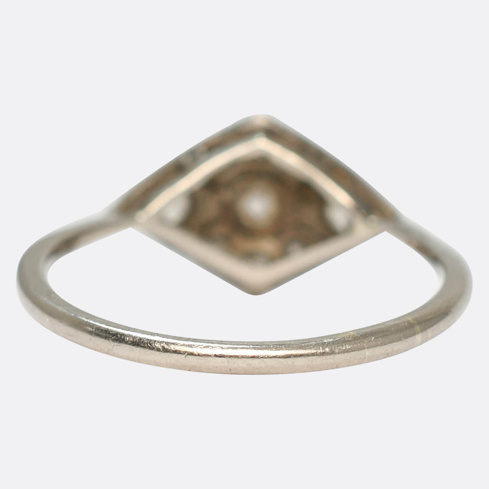 Art Deco Diamond Rhombus Cluster Ring