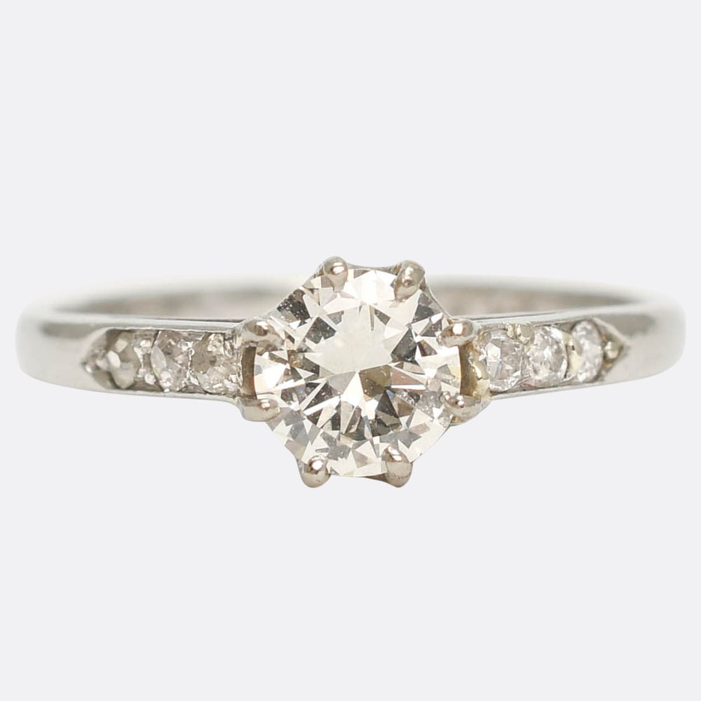 Art Deco Diamond Solitaire Engagement Ring