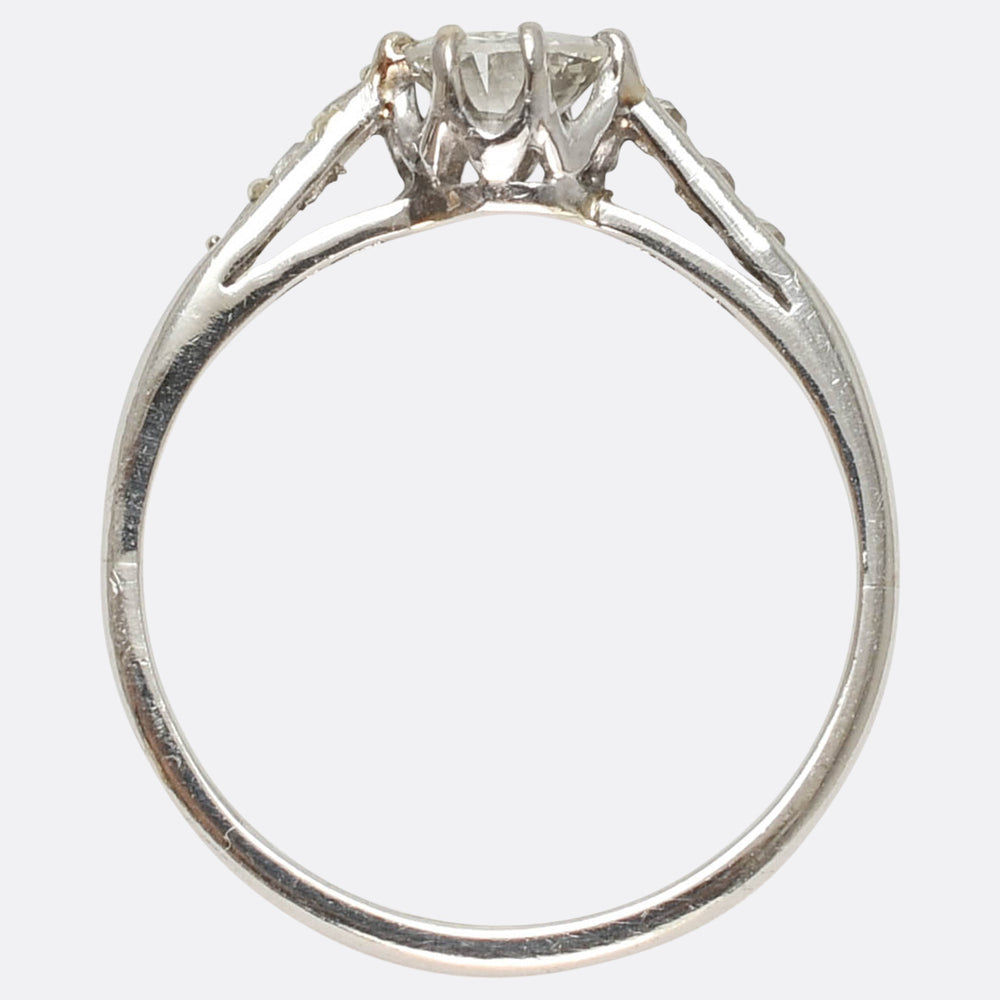 Art Deco Diamond Solitaire Engagement Ring