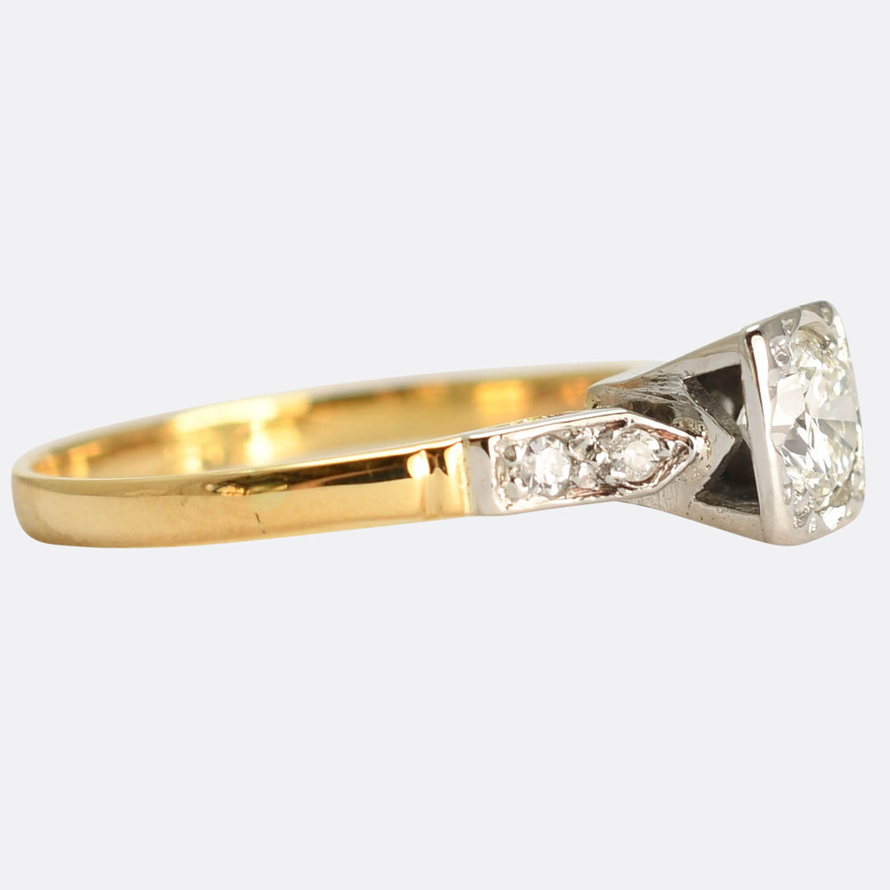 Art Deco Diamond Solitaire Engagement Ring
