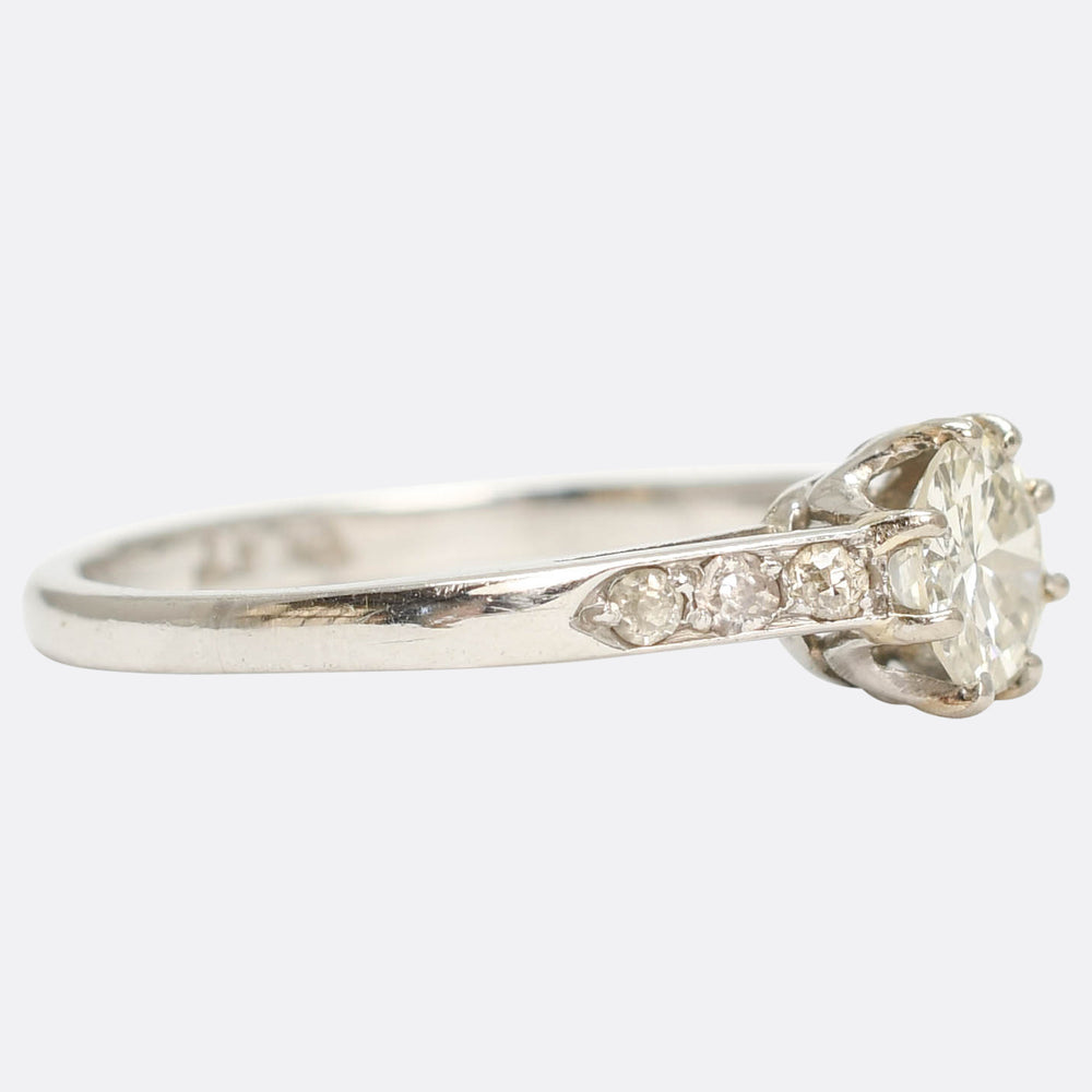 Art Deco Diamond Solitaire Engagement Ring