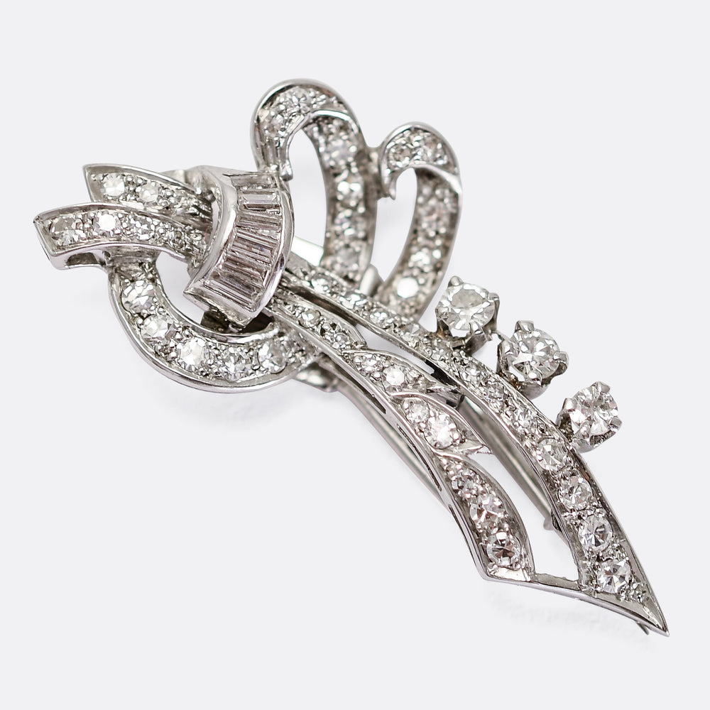 Art Deco Diamond Spray Brooch