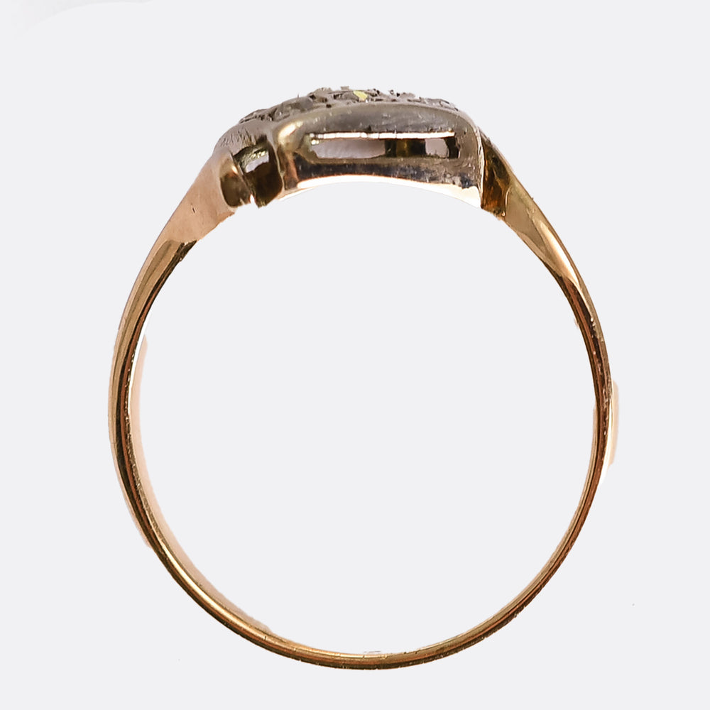 Art Deco Diamond Square Cluster Crossover Ring