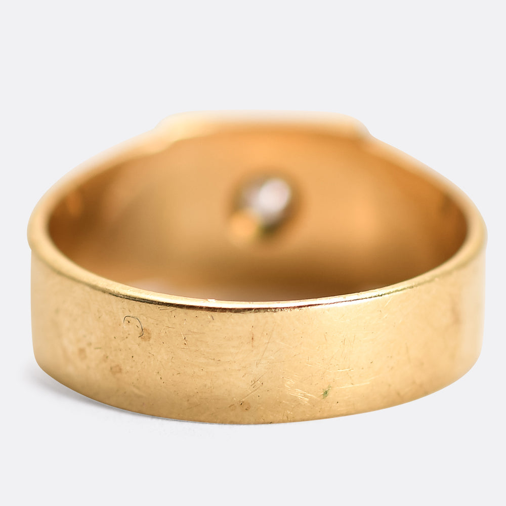 Art Deco Diamond Star Signet Ring