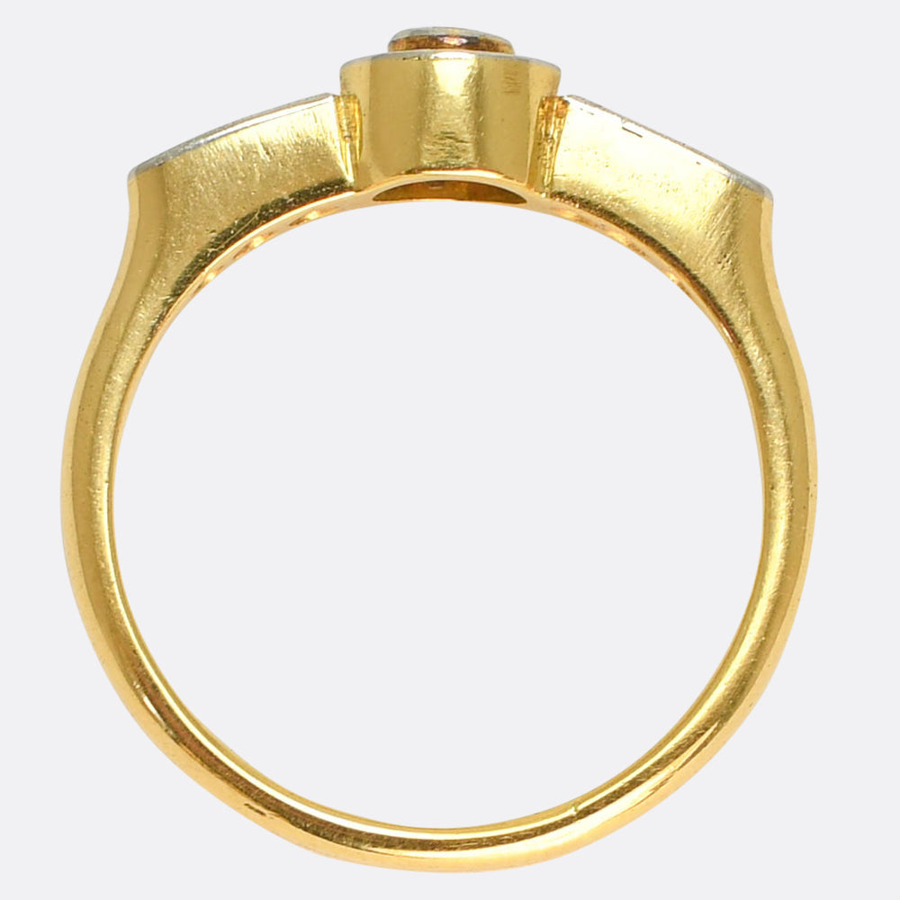 Art Deco Diamond Target Halo Ring